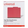 Universal Pressboard Classification Folder 8-1/2 x 11", Red, PK10 UNV10203